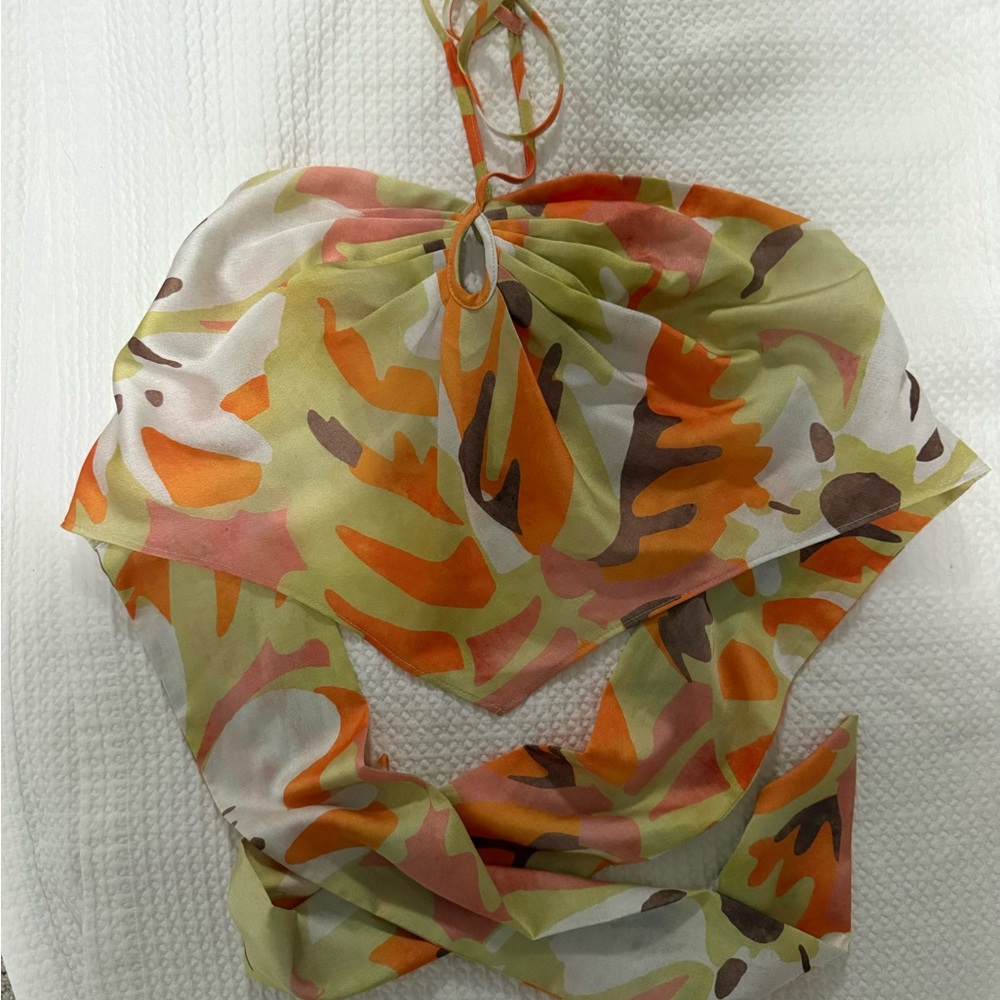Finders Keepers Multicolor Patterned Scarf Top